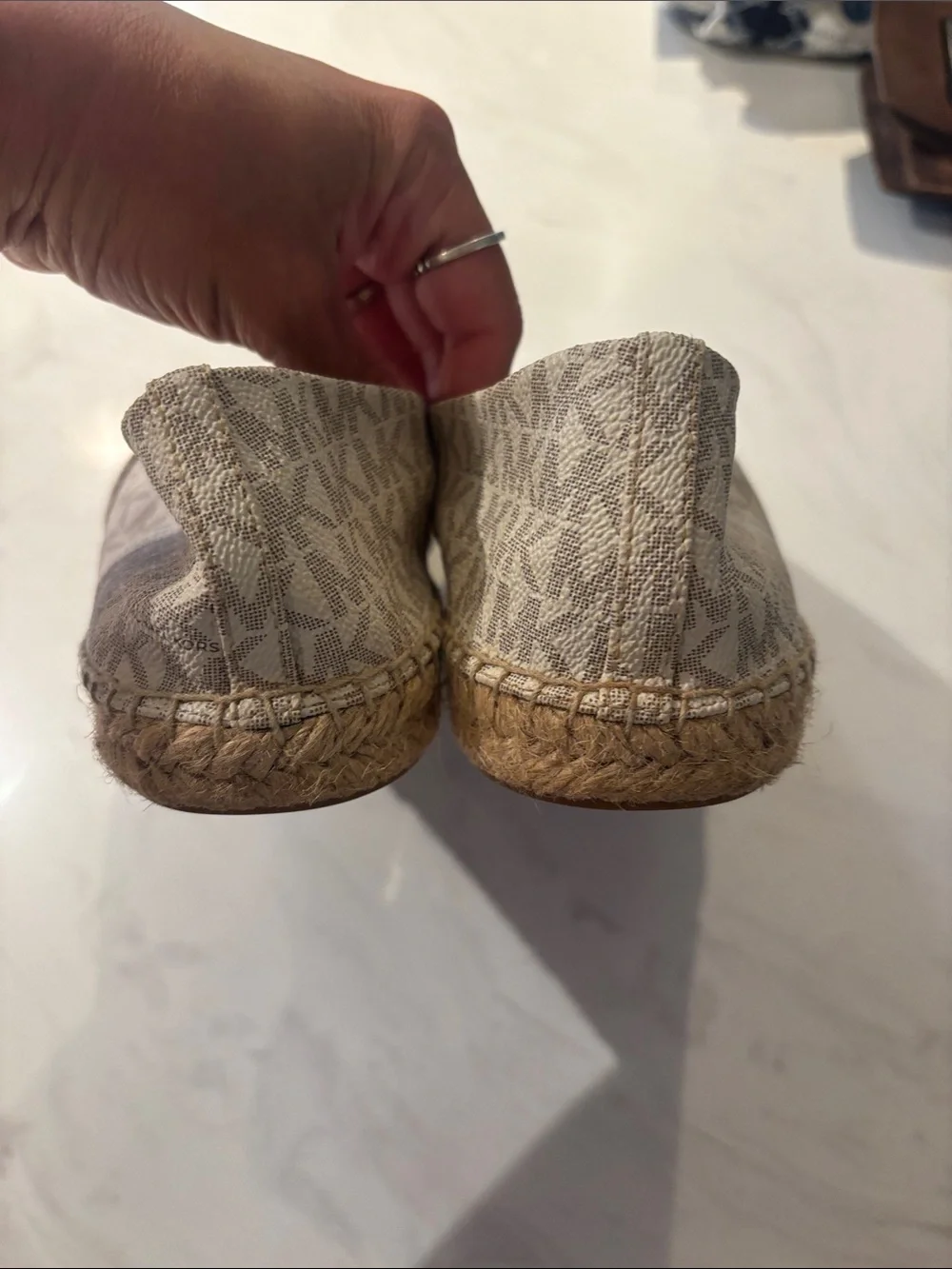Michael Kors Women's Beige Logo Espadrille Flats